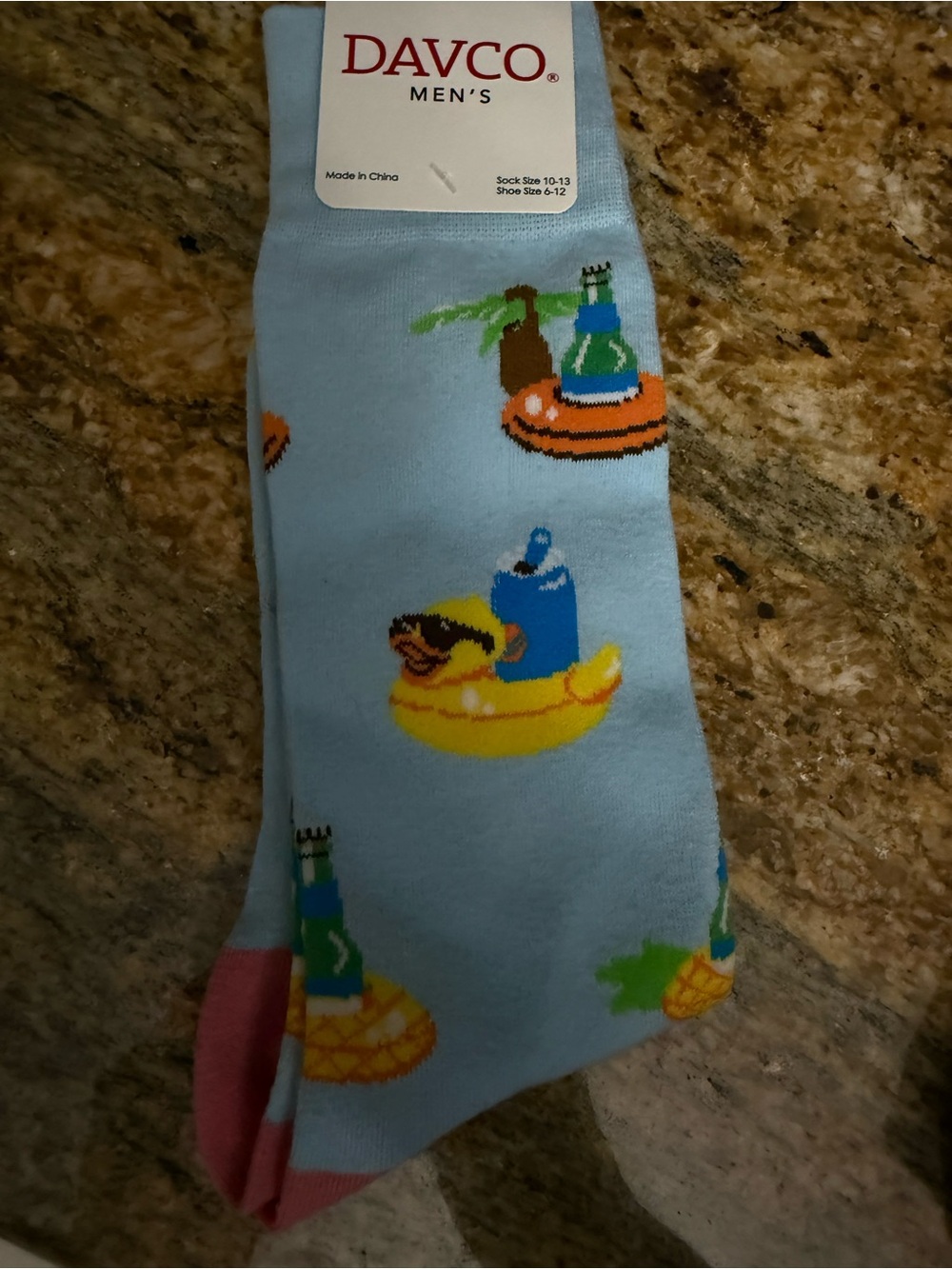 New Davco men’s Light Blue novelty socks